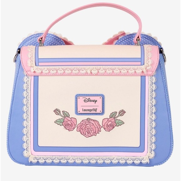 NEW! LOUNGEFLY DISNEY MINNIE MOUSE FLORAL LACE CROSSBODY BAG & MATCHING … - Picture 3 of 11